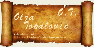 Olja Topalović vizit kartica
